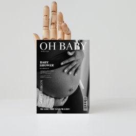 Schwarz-Weiß-Zeitschrift für Foto Babydusche Einladung