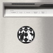 Schwarz-Weiß-Zeitungskatzen-Magnet Magnet (In Situ (Geschirrspüler))