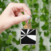 Schwarz-Weiß-Zelt Schlüsselanhänger (Hand)