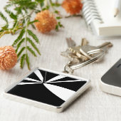 Schwarz-Weiß-Zelt Schlüsselanhänger (Seite)