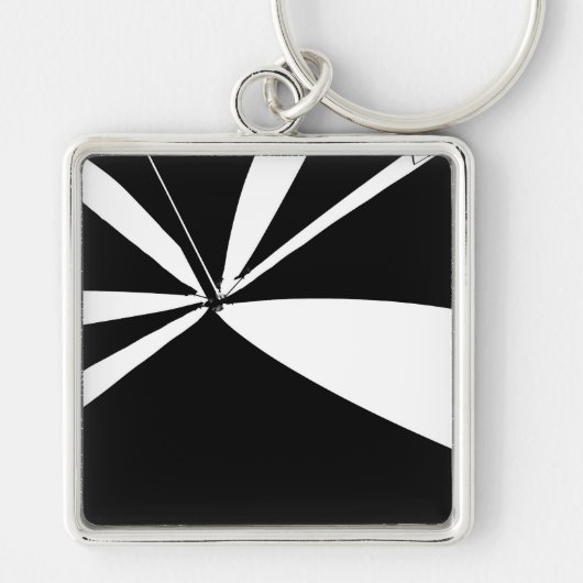 Schwarz-Weiß-Zelt Schlüsselanhänger (Vorne)