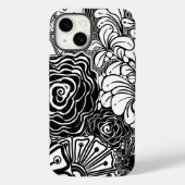 Schwarz-Weiß-Zen-Blumen Gemustert Zeichnend Case-Mate iPhone Hülle (Rückseite)
