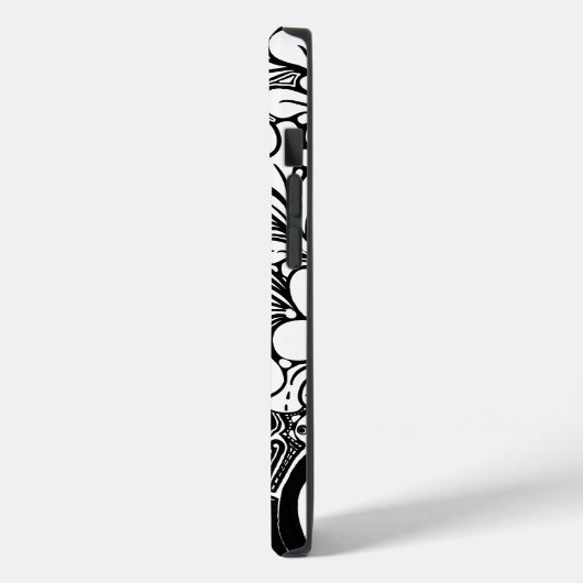 Schwarz-Weiß-Zen-Blumen Gemustert Zeichnend Case-Mate iPhone Hülle (Rückseite / Links)