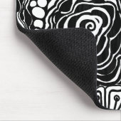 Schwarz-Weiß-Zen-Blumen Gemustert Zeichnend Mousepad (Ecke)