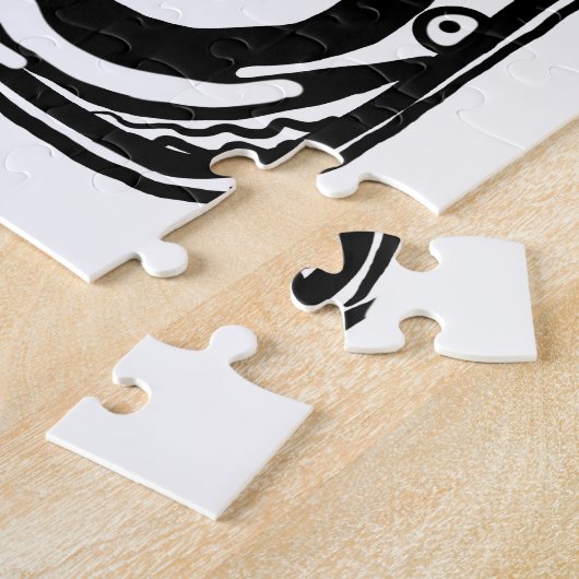 Schwarz-Weiß-Zen-Blumen Gemustert Zeichnend Puzzle (Seite)