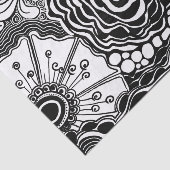 Schwarz-Weiß-Zen-Blumen Gemustert Zeichnend Seidenpapier (Ausschnitt)