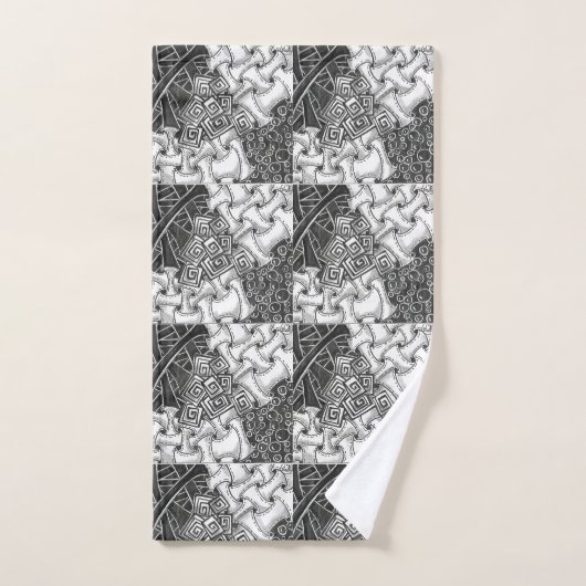 Schwarz-Weiß-Zen-Set Badhandtuch Set (Handtuch)