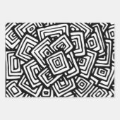 Schwarz-Weiß-Zendoodle-Muster Geschenkpapier Set (Vorderseite 3)