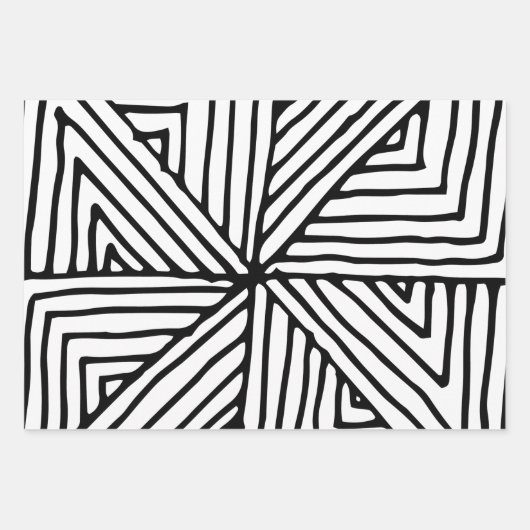 Schwarz-Weiß-Zendoodle-Muster Geschenkpapier Set (Vorderseite 2)