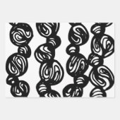 Schwarz-Weiß-Zendoodle-Muster Geschenkpapier Set (Vorderseite 3)