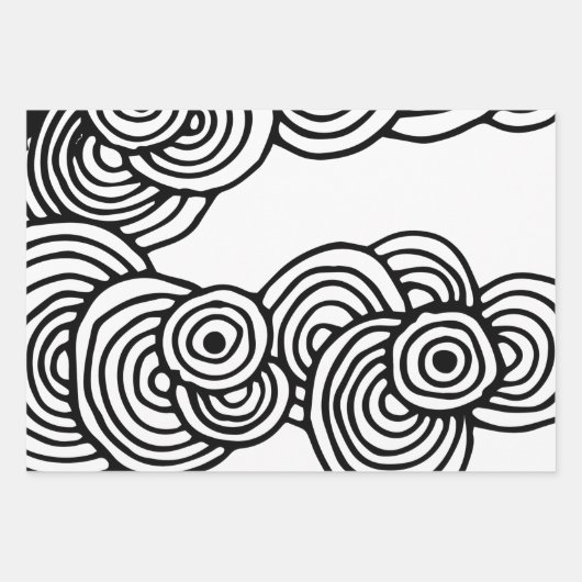 Schwarz-Weiß-Zendoodle-Muster Geschenkpapier Set (Vorderseite 2)