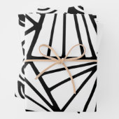 Schwarz-Weiß-Zendoodle-Muster Geschenkpapier Set (Beispiel)