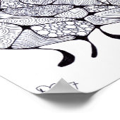 Schwarz-Weiß-Zia-Tangle-Poster Poster (Ecke)