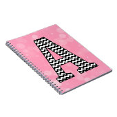 Schwarz-Weiß-Zickzack "A-Monogramm" Notizblock (Rechte Seite)