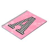 Schwarz-Weiß-Zickzack "A-Monogramm" Notizblock (Linke Seite)