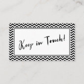 Schwarz-Weiß-Zickzack "Adresswechsel"-Karte Visitenkarte (Rückseite)