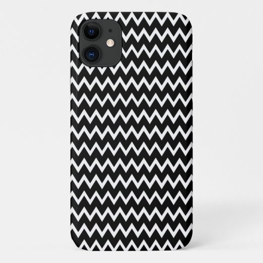 Schwarz-Weiß-Zickzack Case-Mate iPhone Hülle (Rückseite)