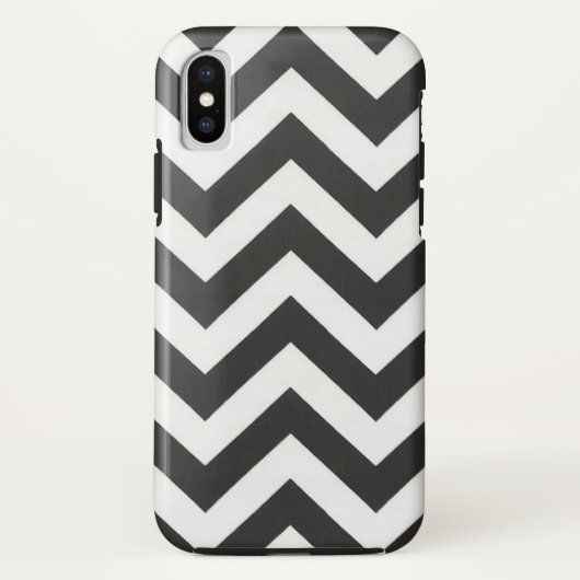 Schwarz-weiß Zickzack Case-Mate iPhone Hülle (Rückseite)