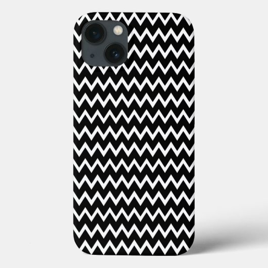 Schwarz-Weiß-Zickzack Case-Mate iPhone Hülle (Rückseite)