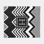 Schwarz-Weiß-Zickzack Fleecedecke (Vorderseite (Horizontal))