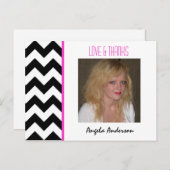 Schwarz/Weiß Zickzack: Foto Danke Postcard Postkarte (Vorne/Hinten)