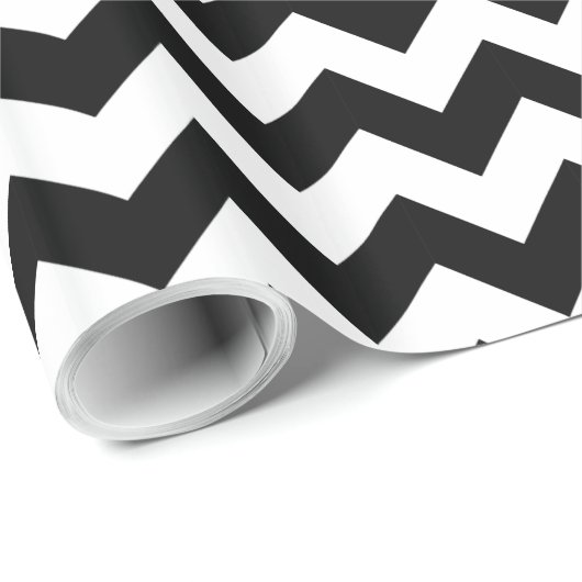 Schwarz-Weiß-Zickzack klassisches Muster Geschenkpapier (Rolleneckpunkt)