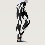 Schwarz-Weiß-Zickzack Leggings (Rechts)