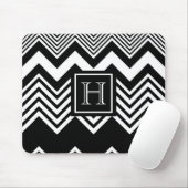 Schwarz-Weiß-Zickzack Mousepad (Mit Mouse)