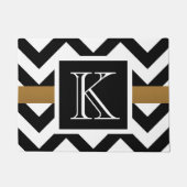 Schwarz-Weiß-Zickzack Muster Fußmatte (Vorderseite)