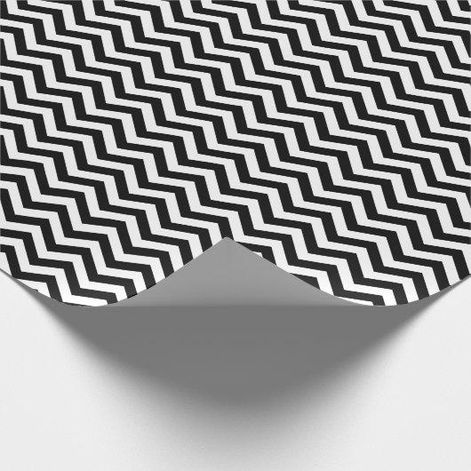 Schwarz-Weiß-Zickzack Muster Geschenkpapier (Ecke)