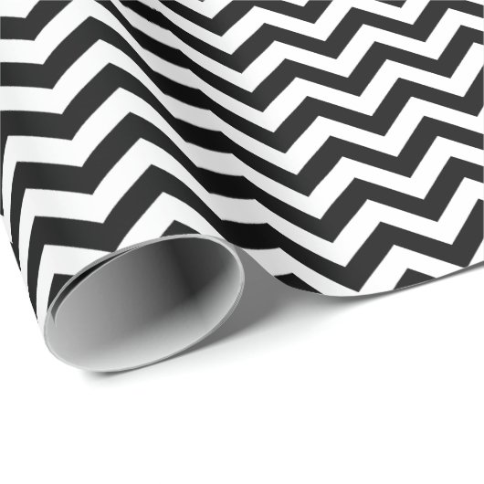 Schwarz-Weiß-Zickzack Muster Geschenkpapier (Rolleneckpunkt)