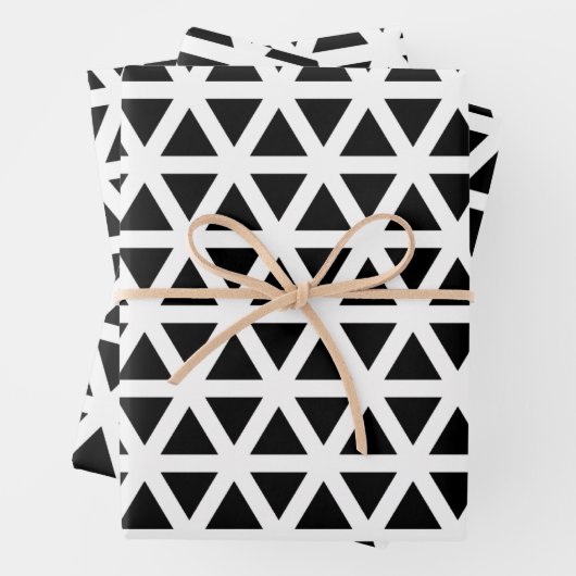 Schwarz-Weiß-Zickzack Muster Geschenkpapier Set (Beispiel)