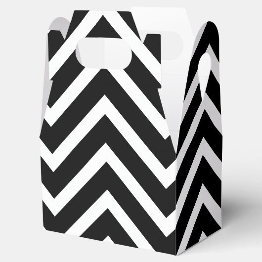 Schwarz-Weiß-Zickzack Muster Geschenkschachtel (Geöffnet)