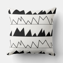 Schwarz-Weiß-Zickzack Muster Kissen
