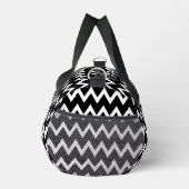 Schwarz-Weiß Zickzack Muster Mit Monogramm klein Duffle Bag (Rechts)