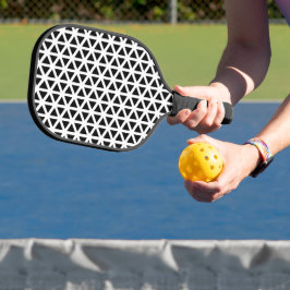 Schwarz-Weiß-Zickzack Muster Pickleball Schläger