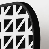 Schwarz-Weiß-Zickzack Muster Pickleball Schläger (Linke Seite)