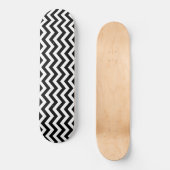 Schwarz-Weiß-Zickzack Muster Skateboard (Vorderseite)