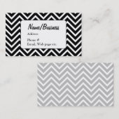 Schwarz-Weiß-Zickzack Musterkunst Visitenkarte (Vorne/Hinten)