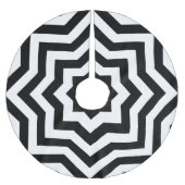 Schwarz-Weiß-Zickzack Polyester Weihnachtsbaumdecke (Vorderseite)