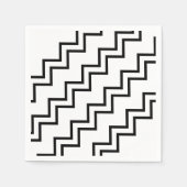 Schwarz weiß Zickzack Serviette (Vorderseite)