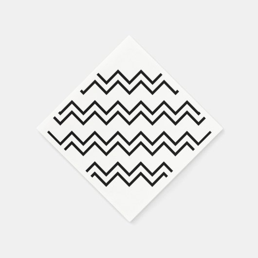 Schwarz weiß Zickzack Serviette (Ecke)