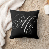 Schwarz-Weiß-Zickzack Streifen "Mr." Kissen (Decke)