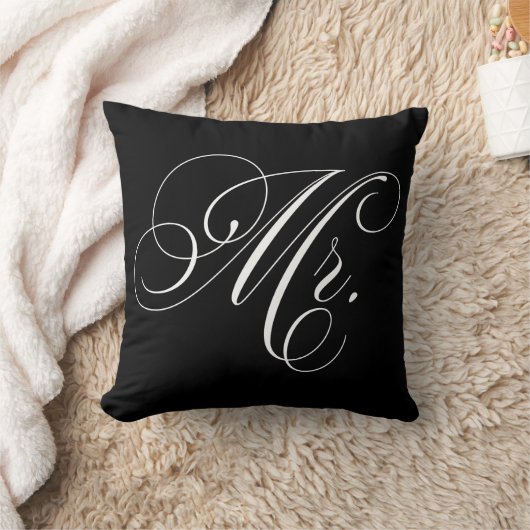 Schwarz-Weiß-Zickzack Streifen "Mr." Kissen (Decke)