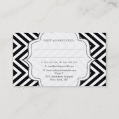 Schwarz-Weiß-Zickzack Strickkarten Terminkarte (Rückseite)