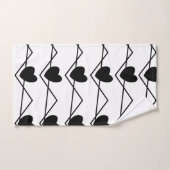 Schwarz-Weiß-Zickzack Stripherzen Badhandtuch Set (Handtuch)