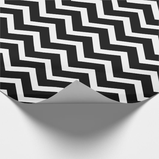 Schwarz/Weiß Zickzack Zigzag-Muster Geschenkpapier (Ecke)