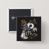 Schwarz-Weiß-Ziegenfarbe Button (Vorne & Hinten)