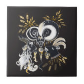 Schwarz-Weiß-Ziegenfarbe Fliese (Vorderseite)