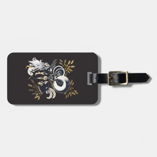 Schwarz-Weiß-Ziegenfarbe Gepäckanhänger (Vorderseite horizontal)